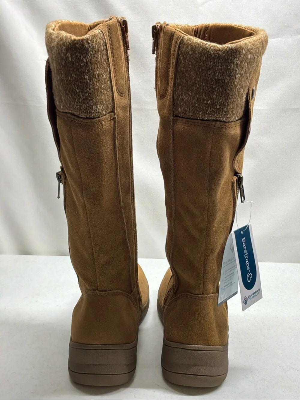 BareTraps Adelle Tall Tan Winter Boots with Faux-Fur Cuff